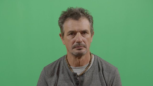 Adult Man Showing Both Sides Of The Face