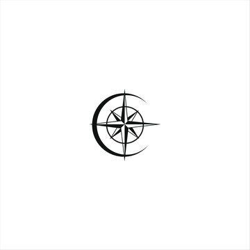 Minimalist Compass  logo design element