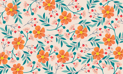Fototapeta na wymiar Colorful floral pattern background