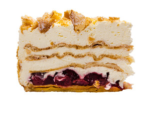 Choux pastry Flakes pie in German called (Flockentorte) isolated.  Baden Wuerttemberg, Germany, Europe