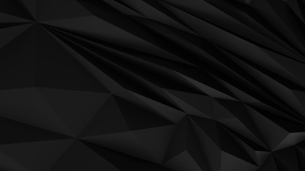 Black abstract backround. Low poly