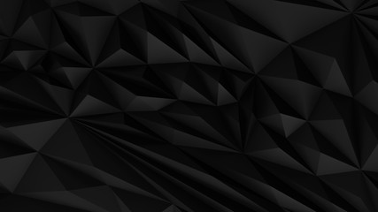 Fototapeta premium Black abstract backround. Low poly