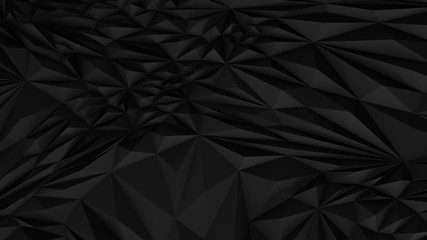 Black abstract backround. Low poly