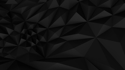Black abstract backround. Low poly