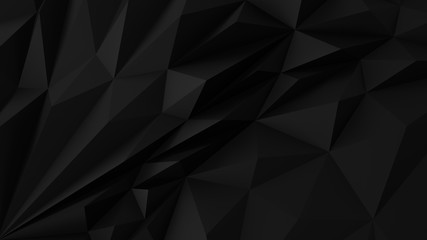 Black abstract backround. Low poly