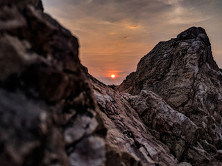 sunset in mountains