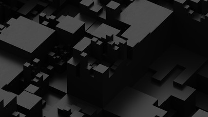 Abstract black background. Voxel background. Data center technology