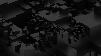 Abstract black background. Voxel background. Data center technology