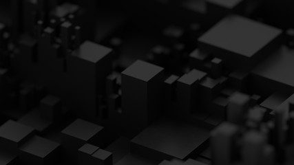 Abstract black background. Voxel background. Data center technology.