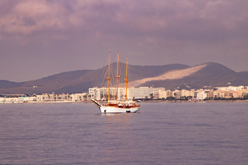 ship in the  mediterranean sea