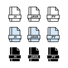 Set of Document File Formats and Labels icons. Vector illustration.