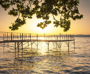 Sunset over lake Balaton, Hungary