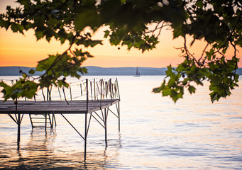 Sunset over lake Balaton, Hungary