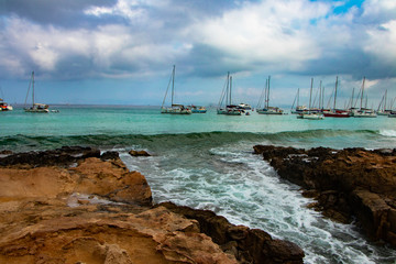 sailing boat in sea from Island Formentera
