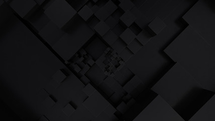 Abstract black cubes background. Concept data technolog