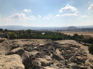 landscape with mountains and blue sky