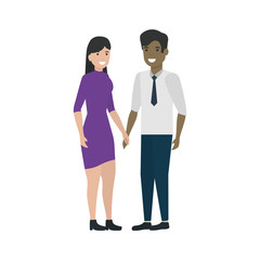 Couple of woman and man cartoon design