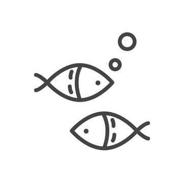 Fish minimal icon isolated. Modern outline on white background