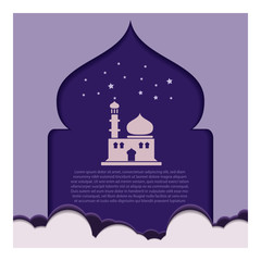 mosque on islamic background concept.