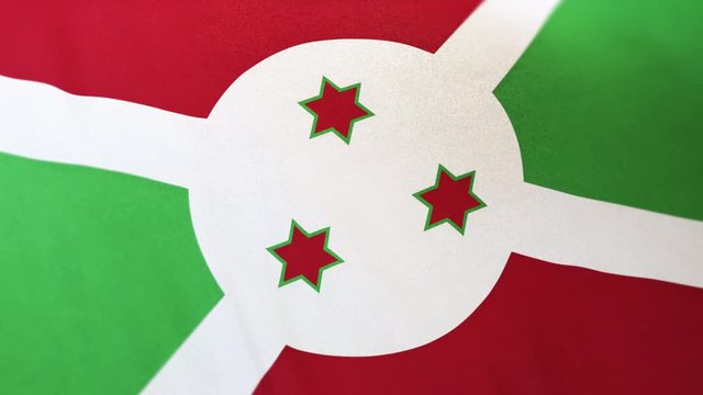 Burundi national flag seamlessly waving on realistic satin texture 29.97FPS