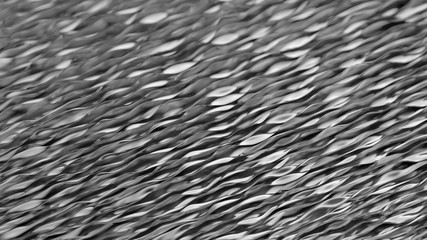 Silver background. Aluminum surface. Ornate modern chrome shape