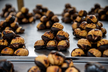 Chestnuts roasted in heap