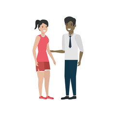 Obraz premium Couple of woman and man cartoon design
