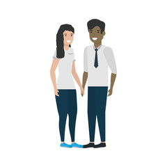 Fototapeta premium Couple of woman and man cartoon design