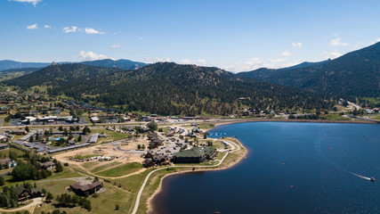 Mountain Lake with Resort in Estes Park