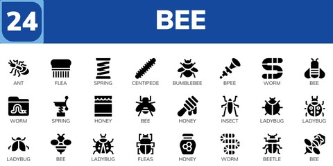 bee icon set