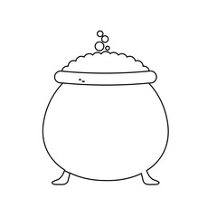 cauldron of halloween isolated icon
