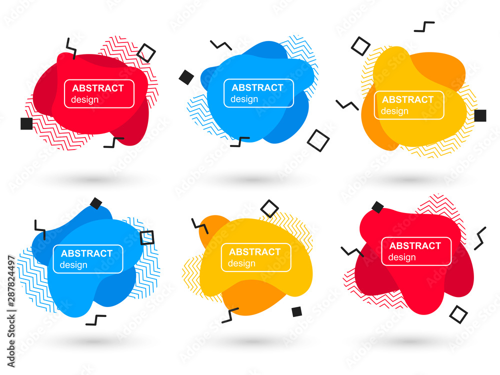Leinwandbilder set of abstract liquid shapes modern graphic elements. fluid design forms and line. bright abstract 