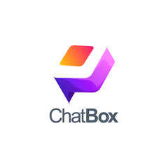 chat box logo design vector