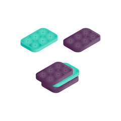 Isolated isometric illustration a stack of pillows