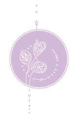 ПечатьEucalyptus branch abstract. Minimalistic, botanical sketch of a tattoo. Native american pattern. Pattern in the autumn style.