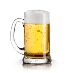 Full beer mug, close up