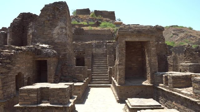 Mardan Takht-i-Bahi Throne of the Water Spring View of the Buddhist Monastery on a Sunny Blue Sky Day
