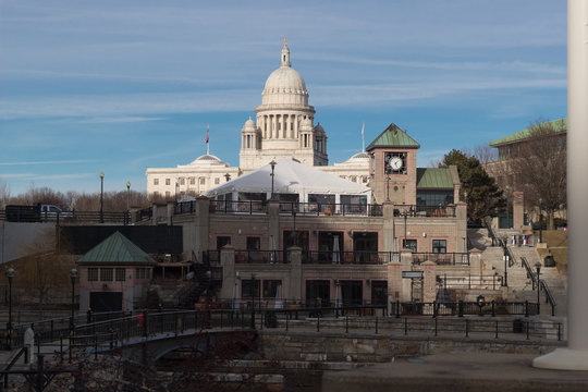  View of Rhode Island State House from Waterplace park