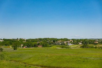 Morning view of beautiful rural landscape near Calgary