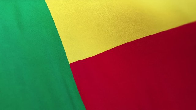 Republic of Benin national flag seamlessly waving on realistic satin 29.97FPS