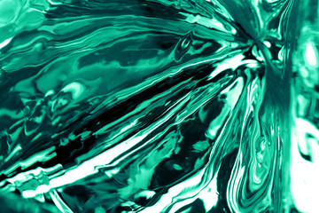 Fluid mint metal background. Multicolor trendy backdrop.