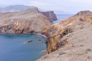 Aerial view of Ponta de Sao Lourenço (Saint Lawrence Point) in Madeira, Portugal
