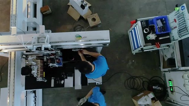 A large factory for the production of machine tools. Interior of a large factory