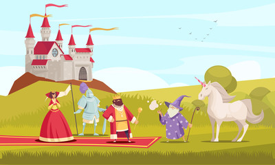 Fototapeta premium Fairy Tale Characters Background