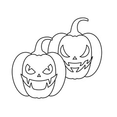 halloween pumpkins traditional isolated icon