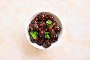 Meatballs with cranberry sauce