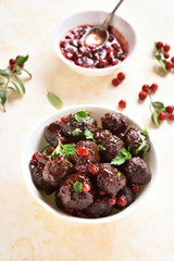 Meatballs with cranberry sauce