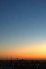 Early morning sky over Mendoza, Argentina just a few minutes before sunrise. Plenty of negative space.