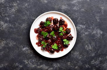 Meatballs with cranberry sauce