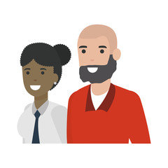 Couple of woman and man cartoon design